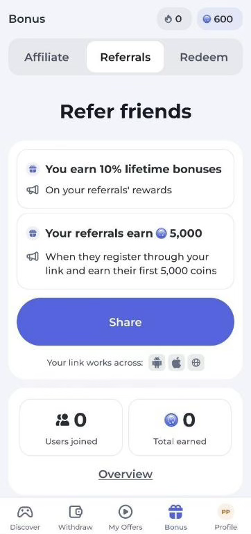 PenguPace referral program interface 2